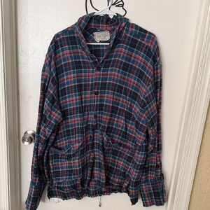 Greg Lauren Men's Casual Plaid Button Down Shirt